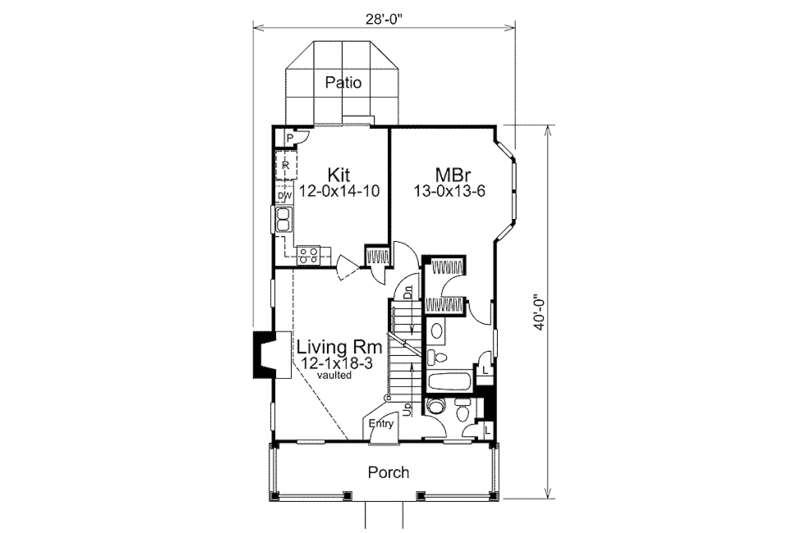 Dream House Plan - Floor Plan - Main Floor for Country House Plan #57-301 - 3 bed, 2.5 bath