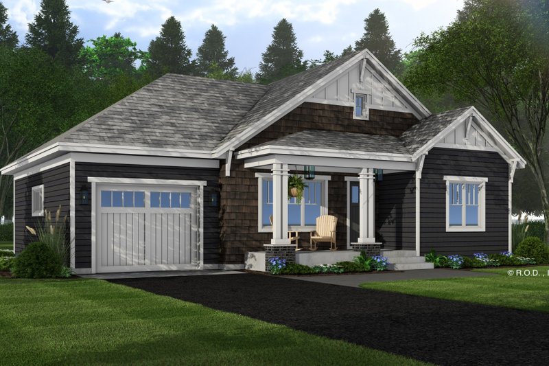 House Design - Exterior - Front Elevation 7 for Craftsman House Plan #51-1488 - 2 bed, 2 bath
