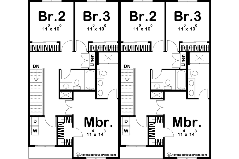 House Design - Floor Plan - Upper Floor for Modern House Plan #455-278 - 3 bed, 2.5 bath