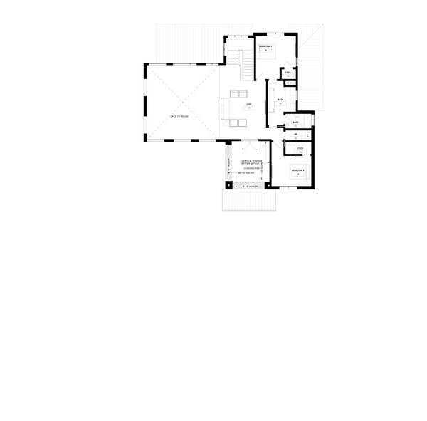 House Blueprint - Floor Plan - Upper Floor for Contemporary House Plan #1129-18 - 4 bed, 3.5 bath