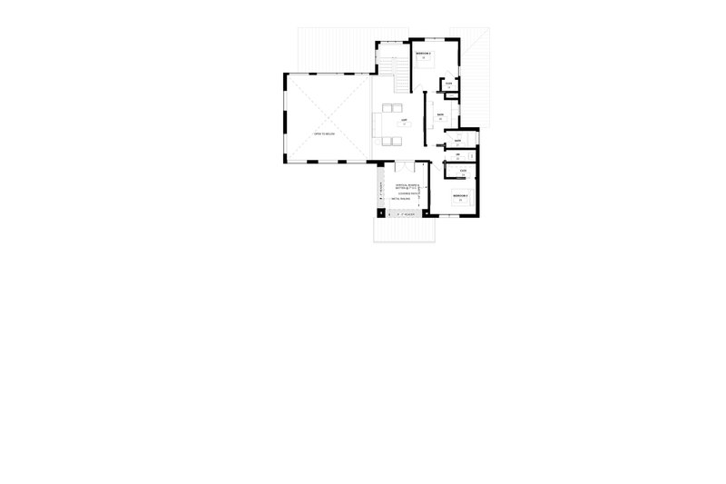House Blueprint - Floor Plan - Upper Floor for Contemporary House Plan #1129-18 - 4 bed, 3.5 bath