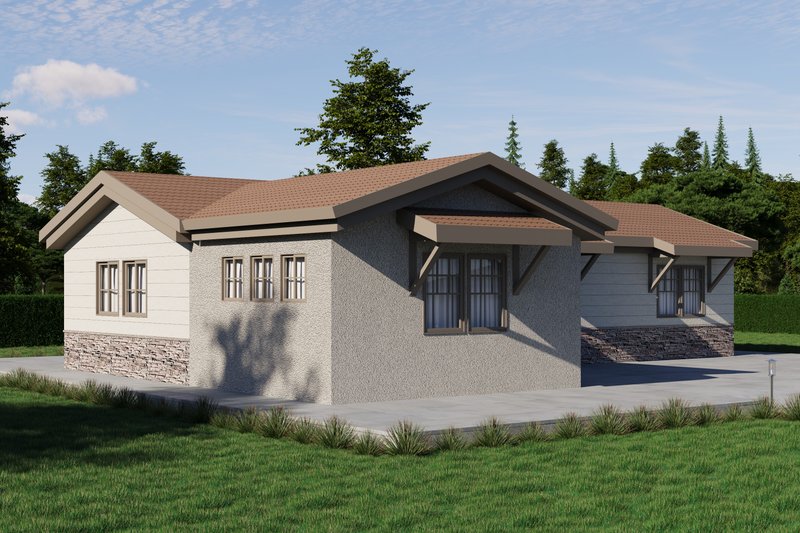 House Plan Design - Exterior - Front Elevation 3 for Ranch House Plan #1106-108 - 3 bed, 1 bath