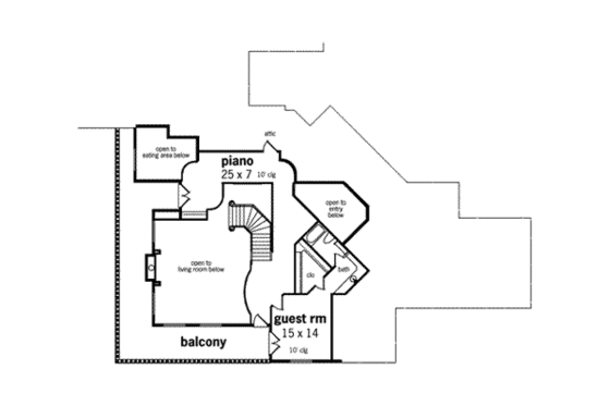 Floor Plan - Upper Floor for European House Plan #45-181 - 5 bed, 7 bath
