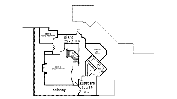 Dream House Plan - European Floor Plan - Upper Floor Plan #45-181