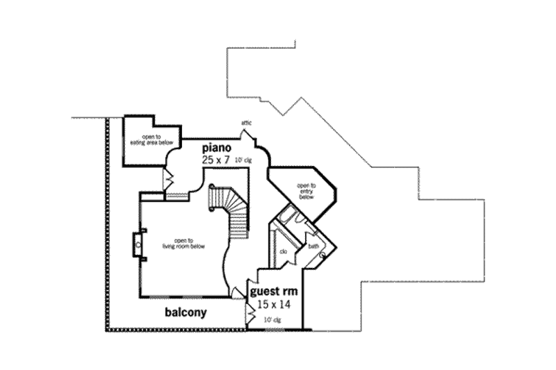 Architectural House Design - Floor Plan - Upper Floor for European House Plan #45-181 - 5 bed, 7 bath