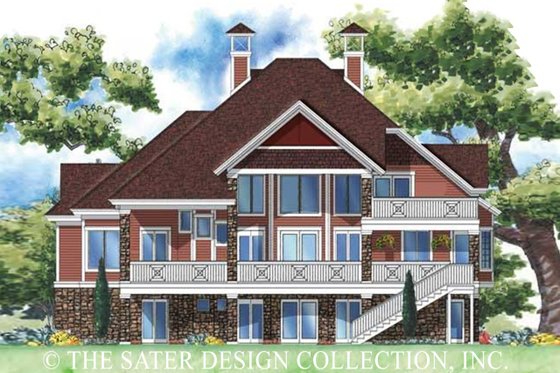 Exterior - Rear Elevation for Victorian House Plan #930-171 - 3 bed, 3.5 bath