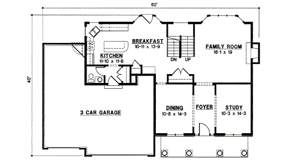 Southern Floor Plan - Main Floor Plan #67-837