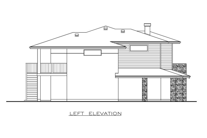House Blueprint - Exterior - Other Elevation for Prairie House Plan #1100-142 - 3 bed, 2 bath