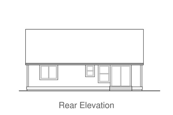 Exterior - Rear Elevation for Traditional House Plan #53-107 - 3 bed, 2 bath