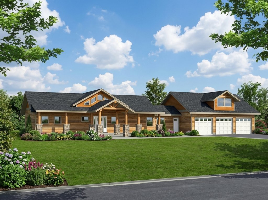 Exterior - Front Elevation 2 for Craftsman House Plan #117-1097 - 3 bed, 2.5 bath