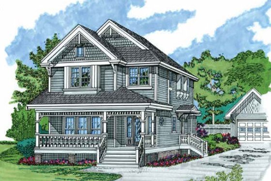 Exterior - Front Elevation for Victorian House Plan #47-352 - 4 bed, 2.5 bath