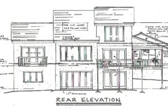 Exterior - Rear Elevation House Plan #322-101 - 3 bed, 2.5 bath