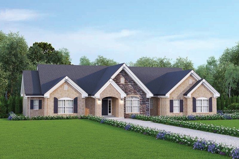 Architectural House Design - Traditional Exterior - Front Elevation Plan #57-322