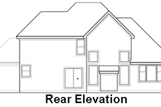 Exterior - Rear Elevation for Traditional House Plan #67-831 - 4 bed, 3 bath