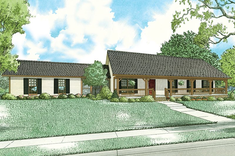 Architectural House Design - Country Exterior - Front Elevation Plan #17-2612