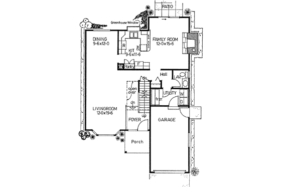 Floor Plan - Main Floor for Traditional House Plan #126-113 - 3 bed, 2.5 bath