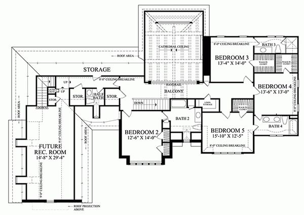 Architectural House Design - European Floor Plan - Upper Floor Plan #137-232