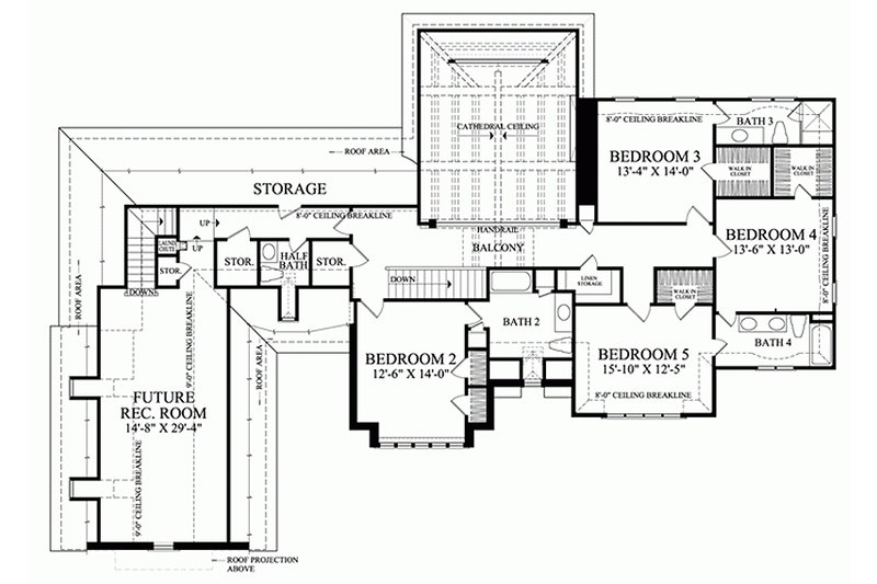 Home Plan - Floor Plan - Upper Floor for European House Plan #137-232 - 5 bed, 4 bath