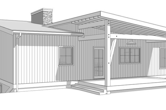 Exterior - Front Elevation 1 for Cabin House Plan #1114-35 - 3 bed, 2 bath