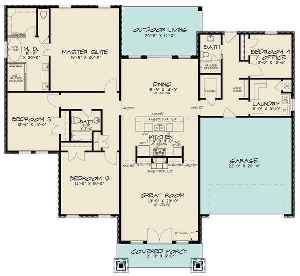 House Blueprint - Modern Floor Plan - Main Floor Plan #17-2598
