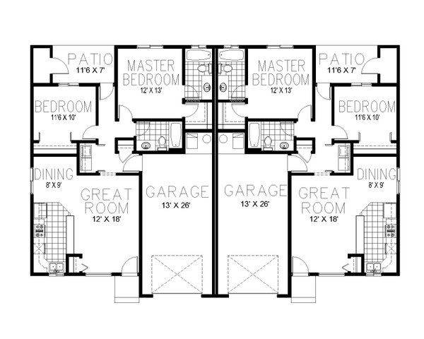 Craftsman Floor Plan - Main Floor Plan #112-254