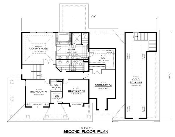 Colonial Floor Plan - Upper Floor Plan #51-321