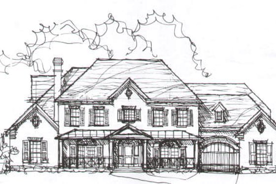 Exterior - Front Elevation for European House Plan #141-222 - 5 bed, 5.5 bath