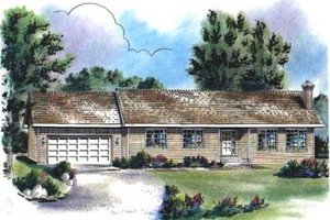 Ranch Exterior - Front Elevation Plan #18-9321