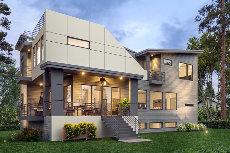 Dream House Plan - Exterior - Rear Elevation for Contemporary House Plan #1066-268 - 5 bed, 5.5 bath