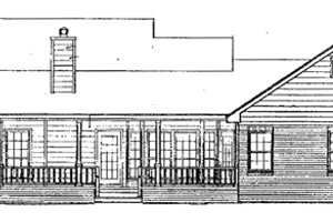 Exterior - Rear Elevation for Country House Plan #14-121 - 3 bed, 2 bath