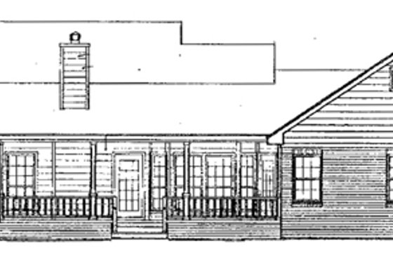 Exterior - Rear Elevation for Country House Plan #14-121 - 3 bed, 2 bath