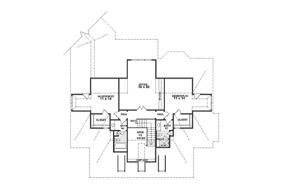 Floor Plan - Upper Floor for Southern House Plan #81-356 - 3 bed, 3 bath