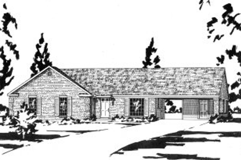 Country Style House Plan - 3 Beds 2 Baths 1204 Sq/Ft Plan #36-267