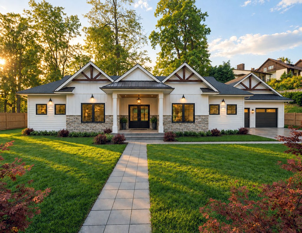 Exterior - Front Elevation 2 for Country House Plan #1101-76 - 3 bed, 2.5 bath