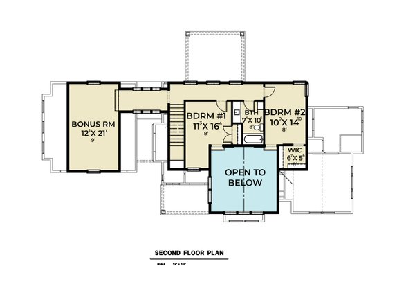 Farmhouse Floor Plan - Upper Floor Plan #1070-34