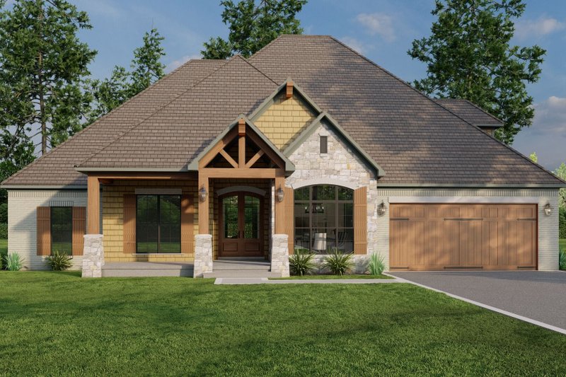 Architectural House Design - Craftsman Exterior - Front Elevation Plan #923-347