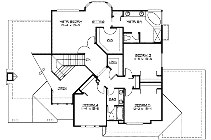 House Plan Design - Floor Plan - Upper Floor for Craftsman House Plan #132-142 - 4 bed, 2.5 bath