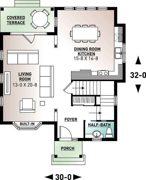 Country Floor Plan - Main Floor Plan #23-2240