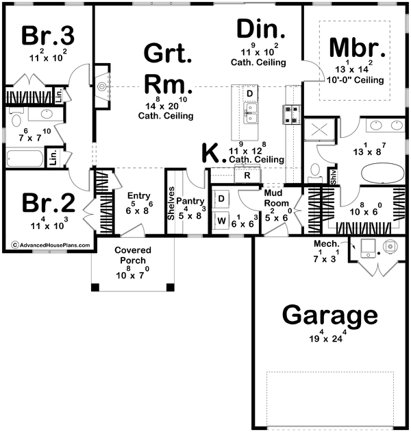 Architectural House Design - Traditional Floor Plan - Main Floor Plan #455-323