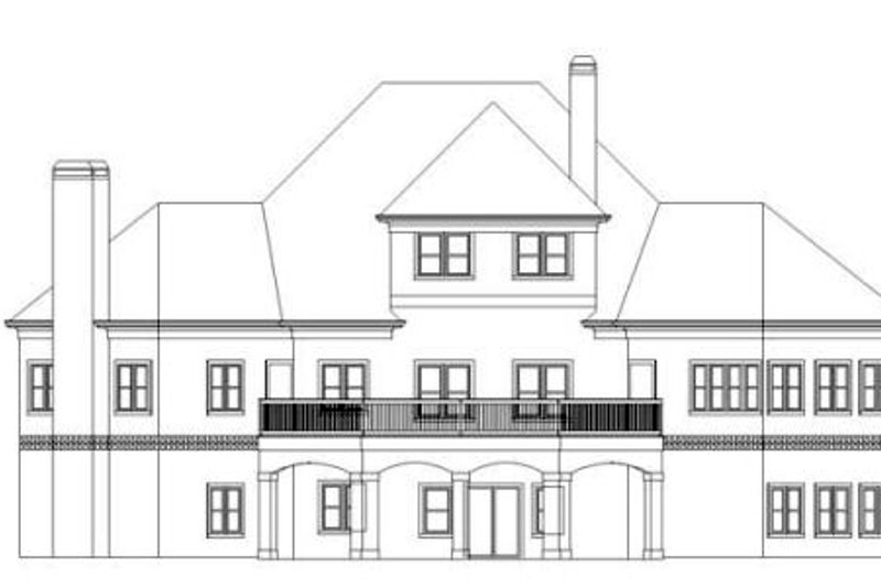 Home Plan - Exterior - Rear Elevation for European House Plan #119-348 - 3 bed, 3.5 bath