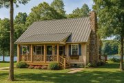 Cottage Style House Plan - 3 Beds 2 Baths 1374 Sq/Ft Plan #17-2018 Exterior 