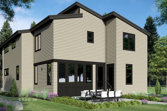 Exterior - Rear Elevation for Modern House Plan #51-1281 - 5 bed, 3.5 bath