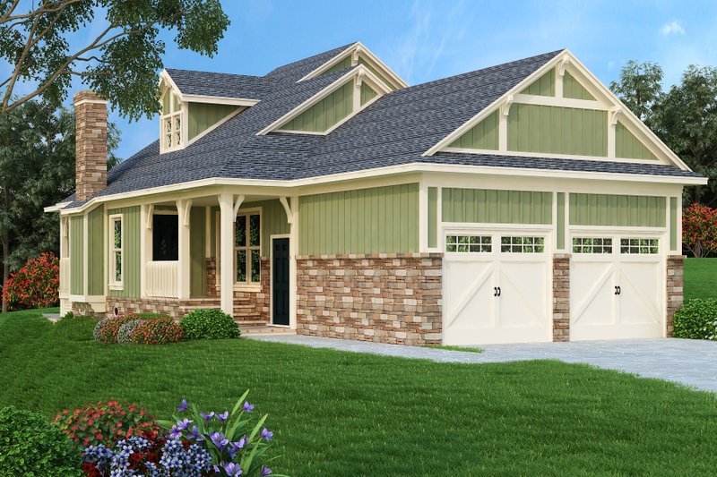 House Blueprint - Craftsman Exterior - Front Elevation Plan #45-592