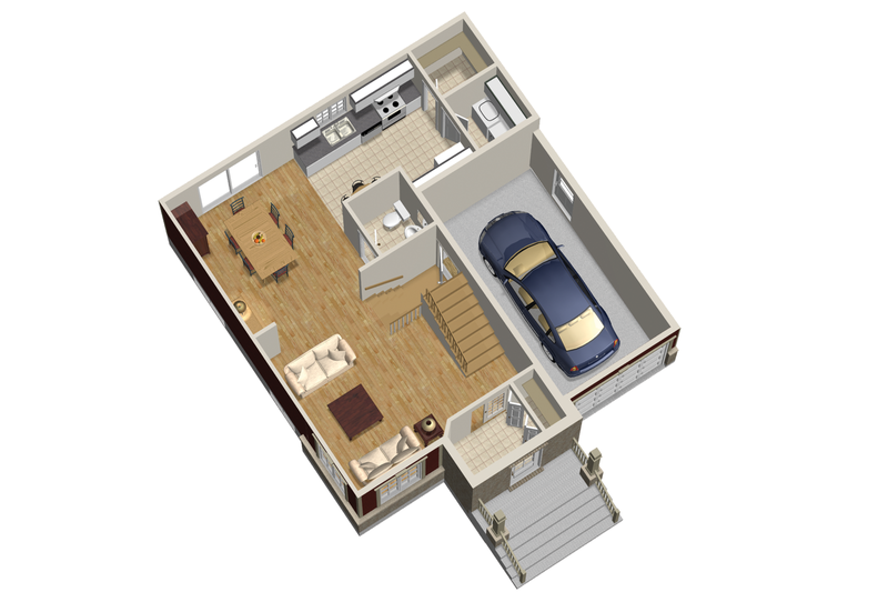 Dream House Plan - Floor Plan - Main Floor 1 for Traditional House Plan #25-4697 - 3 bed, 1 bath