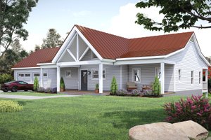 Exterior - Rear Elevation for Southern House Plan #932-945 - 2 bed, 2 bath
