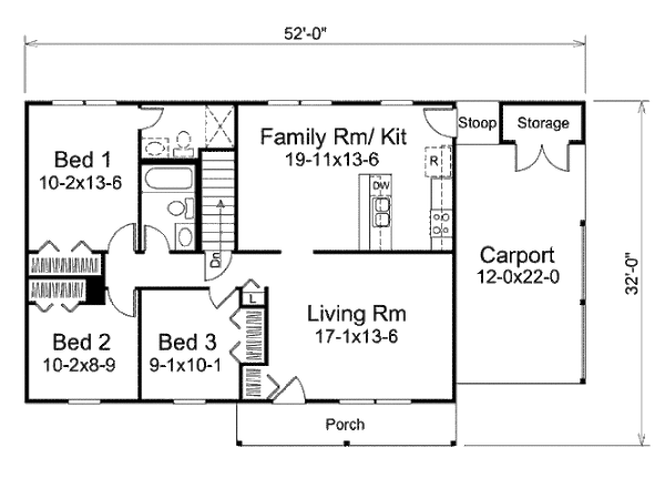 Ranch Floor Plan - Main Floor Plan #57-414