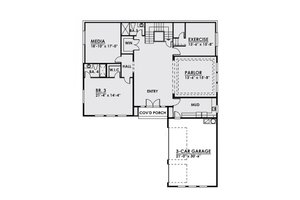 Floor Plan - Main Floor for Contemporary House Plan #1066-24 - 3 bed, 4 bath
