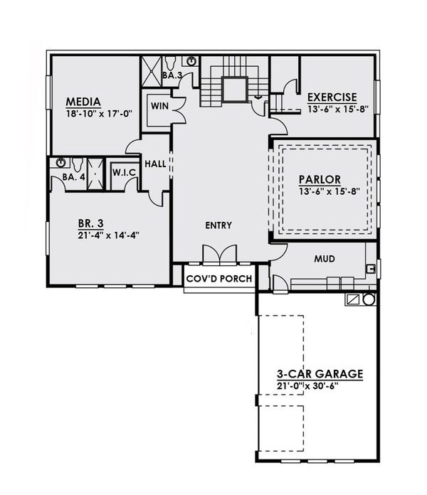 Contemporary Floor Plan - Main Floor Plan #1066-24