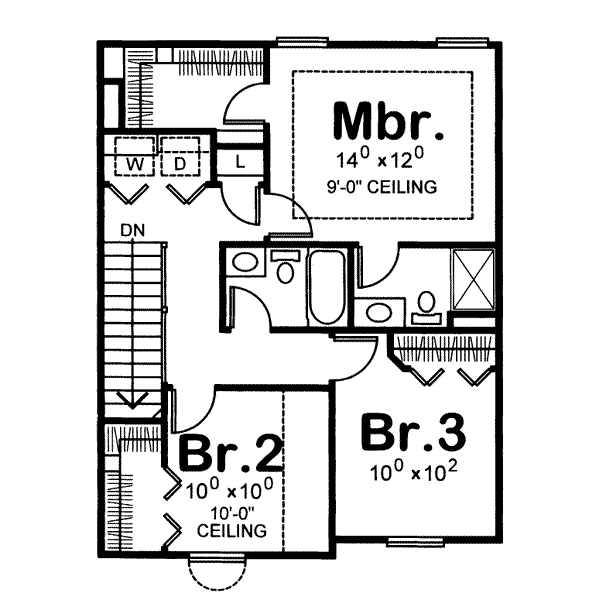 Craftsman Floor Plan - Upper Floor Plan #20-427