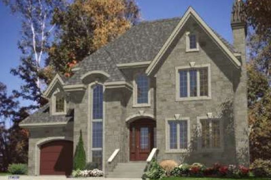 Exterior - Front Elevation for European House Plan #138-139 - 3 bed, 1.5 bath